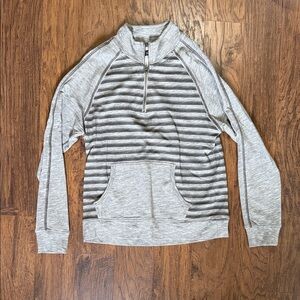 INC International Concepts Men's Gray Striped Zip-Up Sweater